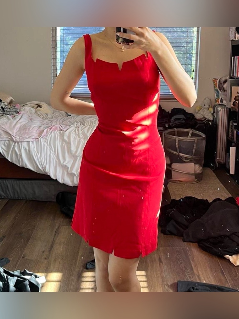 Vintage Red Italian Midi Dress